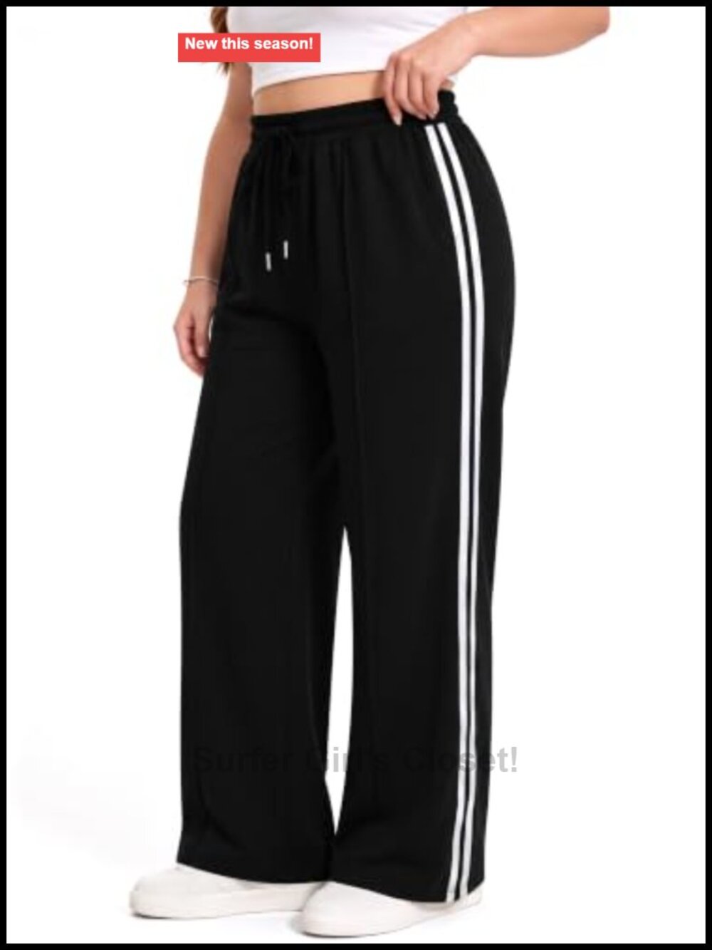 Plus Size Wide Leg Sweatpants High Waisted with Pockets